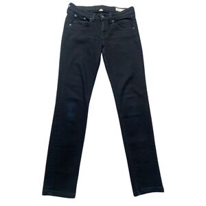 Rag & Bone Jean Skinny Jeans Womens 26 Black Coal Stretch Denim Made USA Classic